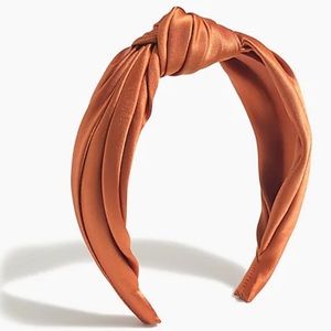 JCrew Satin Knot Headband in Burnished Copper